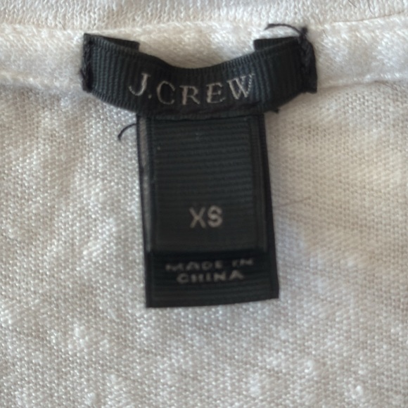 Darling white linen tank top with cream colored fuzzy balls attached to the hem - Picture 3 of 6